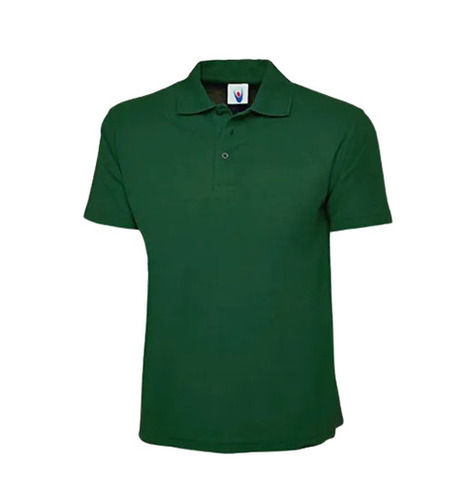 Green Cotton Polo T-Shirt - Regular Fit, Short Sleeves, Lightweight and Breathable, Fade and Wrinkle Resistant for Casual Summer Wear