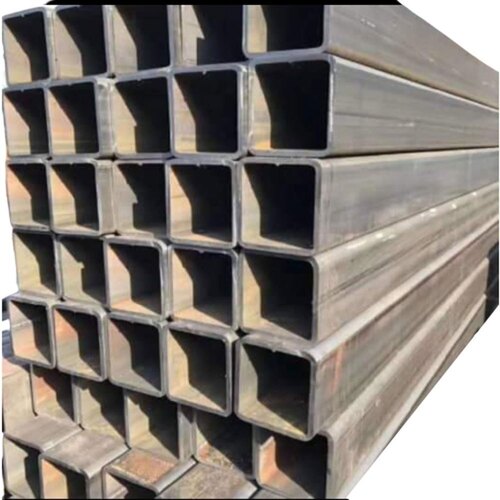 Mild Steel Pipe - Square Section, Black Color | Ideal for Versatile Construction Applications, Suitable for All Sizes