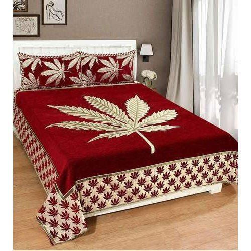 Velvet Double Bed Sheet - Color: Maroon