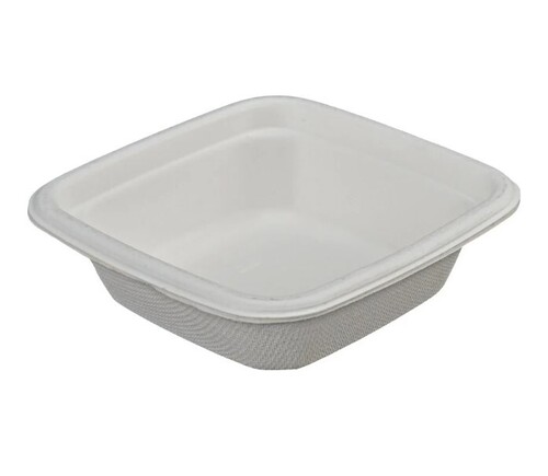 Bagasse Disposable Bowls - 150ml Rectangular White | Ideal for Events and Parties, Made from Eco-Friendly Bagasse Material