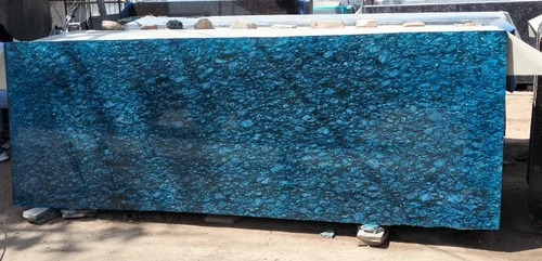Blue Granite Slab - Polished Finish, Durable and Scratch Resistant for Flooring Applications