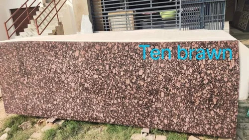 Brown Granite Stone - Polished Slabs, Durable Brown Color with Scratch Resistant Finish for Quality Flooring Applications