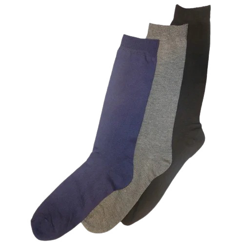Cotton Knee Length Socks - Size 6-10, Blue, Grey, Black Colors | Breathable, No Fade, Washable Features