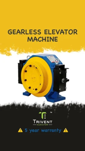 Gearless Elevator Traction Machine - Mild Steel Body, 440 V, 20HP Power, Yellow and Blue | Three Phase, 10 A Current, 50Hz Frequency