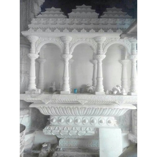 Indoor Marble Religious Temple - White Marble, New Condition | Durable, Eco-Friendly, Scratch Resistant, Designed for Hindu Worship