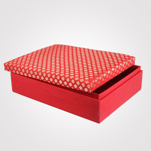 Premium Saree Box - Paper Material, Rectangular Shape, Red Color | Elegant Design, Customizable Size, Secure Closure, Decorative Matte Lamination