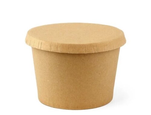 Round Kraft Paper Container - 8x6 Inch, Brown Color | 1000 ml Capacity, Food Storage Solution, Eco-Friendly Material