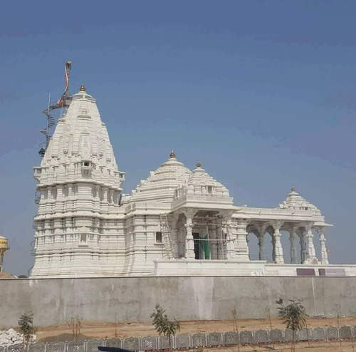 Decorative White Marble Temples - Scratch Resistant, Eco-Friendly, Durable | Ideal for Religious Worship in Hinduism