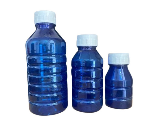 Blue Pet Bottle - Round Shape, All Size | Made of Durable PET Material, Screw Cap Design for Multiple Uses, Vibrant Blue Color
