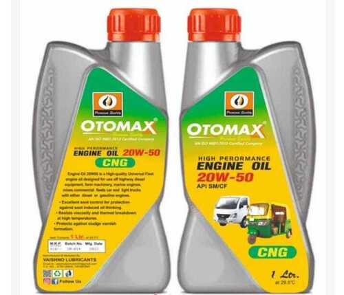 Cng Engine Oil - 20W 50 Liquid | 100% Purity, High Performance, Light Yellow Color, Designed for Automobile Efficiency
