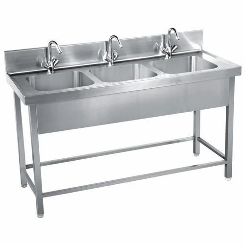 Stainless Steel Three Sink Unit - Automatic Grade: Fully Automatic