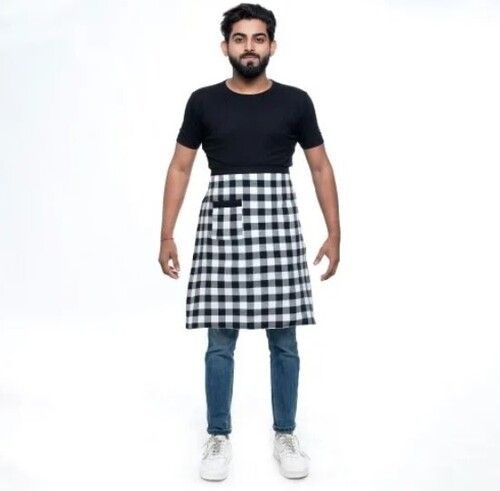 White Checkered Waist Apron