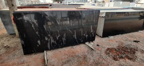 Fish Black Granite Slab - Polished Finish, Durable and Scratch Resistant | Ideal for Flooring and High-End Applications