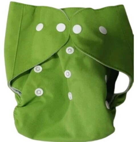 Green Diaper Pant - Cotton Material, 9 Months Size | Reusable, Button Closure, Printed Pattern, Ideal for Eco-Friendly Parenting