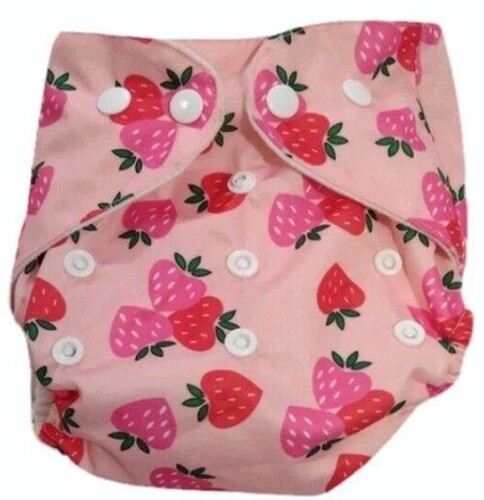 Light Pink Diaper Pant - Cotton, 12 Months | Reusable, Button Closure, Pattern-Printed, Versatile for All Sizes