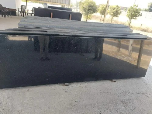 Madka Black Granite - Polished Black Granite Slab | Durable, Scratch Resistant, Ideal for Flooring Applications