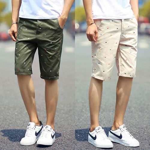 Mens Cotton Shorts - Color: Green