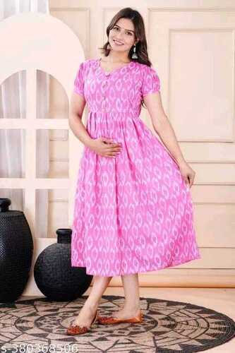 Pink Maxi Dress - Fabric Type: Silk