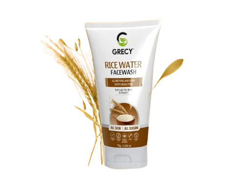 Rice Water Face Wash - 100ml, Herbal Formula for All Skin Types, Ideal for Unisex Use, Regular Use, 24 Months Shelf Life