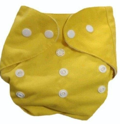 Yellow Diaper Pant - Cotton 12 Month Size Plain Design Reusable with Button Closure | Features: All Colors Available Versatile Usability