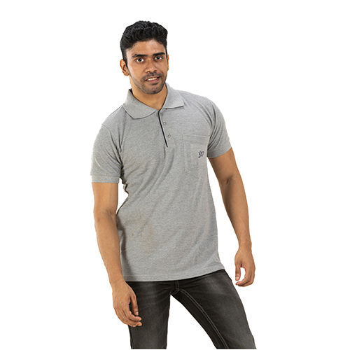 Collar T Shirt - Color: Ash