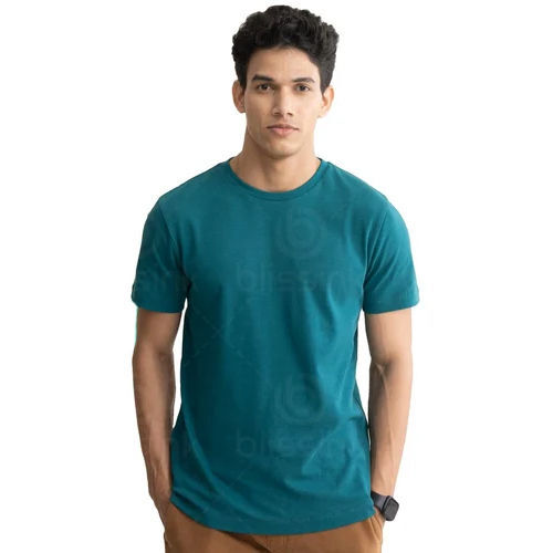 Round Neck T Shirt - Color: Sky Green