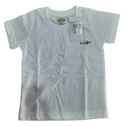 Kids White Cotton T Shirt