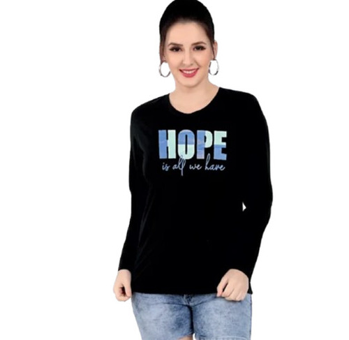 Ladies Printed Hosiery Top - Round Neck Design | Casual Style for All Sizes