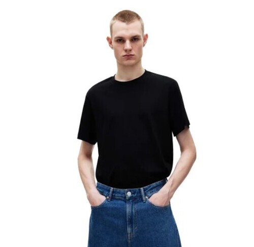 Plain Cotton Black T-Shirt - Cotton, Customized Size, Black Color, O-Neck, Half Sleeves | Casual Wear for Men, Short Sleeve Style, Plain Design