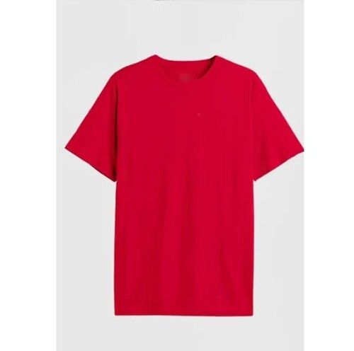 Plain Men Red Cotton T Shirt