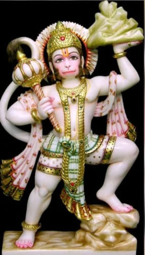 Veer Hanuman White Marble Statues