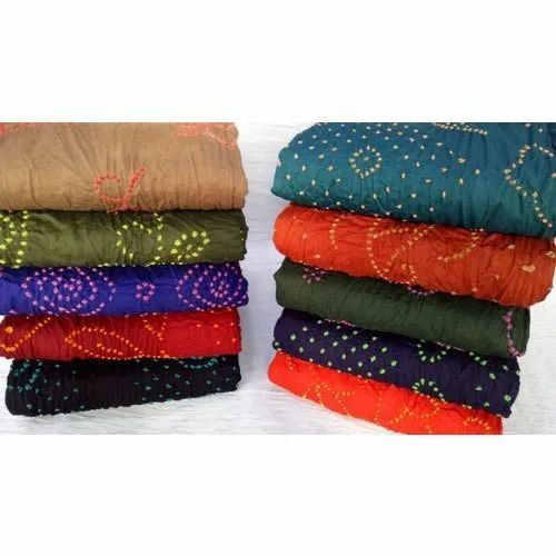 Bandhani Cotton Silk Dress Material - Premium Quality, Multicolor Printed Design | Anti-Wrinkle, Comfortable, Impeccable Finish