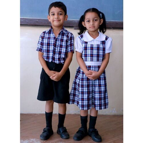Body And Girls School Uniform Cotton Fabric, Adjustable Waist