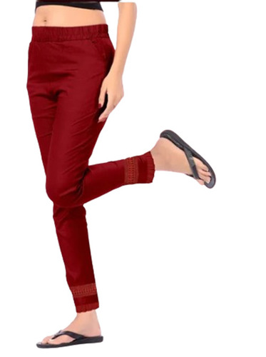 Designer Ladies Pants - Rayon Slub Lykra, Stretchable Fit for All Waist Sizes, Washable in Any Color, Plain Pattern