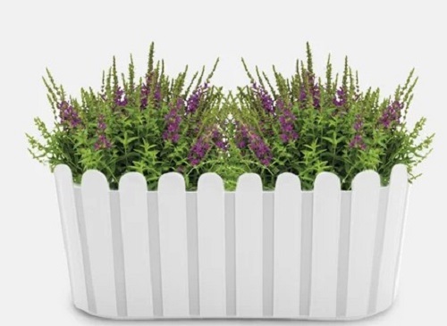 14 Inch Shera Fence White Planter