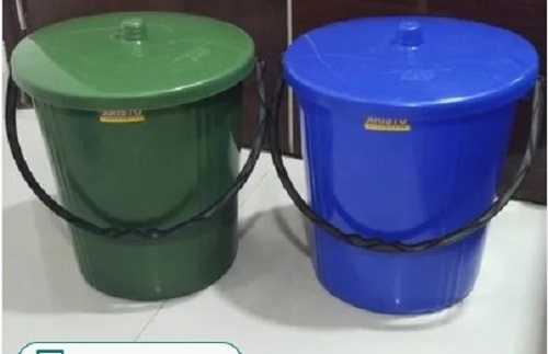 Plastic Dustbin With Handle - Crack Resistant Plastic, Various Sizes Available , Various Colors for Housekeeping Applications