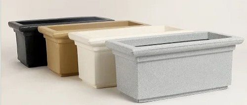 Designer Rectangular Planter - Glossy White Finish | Crack Resistant Body, Accurate Dimensions, Quality Tested, Timely Delivery