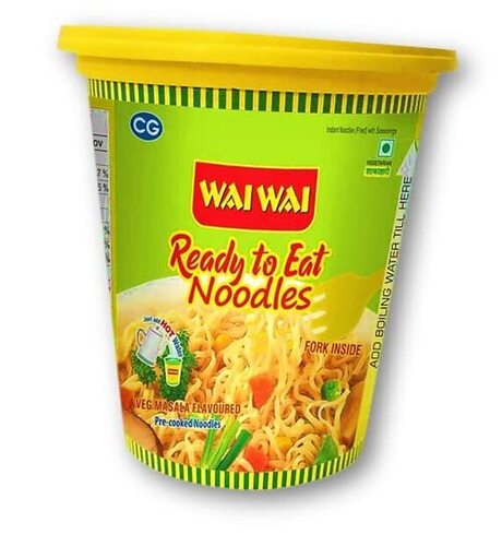 Wai Wai Cup Noodles Veg - 70g Cup, Instant | Tasty Vegetable Flavor, Light Filling Snack