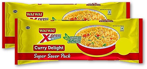Wai Wai Xpress Curry Delight Veg (4 in 1 Combo) - Vacuum Pack, 12 Months Shelf Life, Instant | Quick and Easy Preparation, Convenient Combo Pack