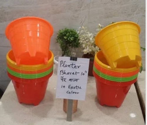 10 Inch Plastic Planter - Glossy Finish, Lightweight Design | Easy to Clean, New Item Available in Various Colors