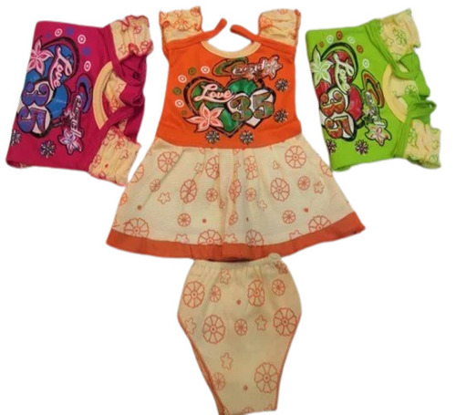 Baby Girls Frocks - Cotton, 3-6 Months, Multicolor Printed Design | Anti-Wrinkle, No Fade, Breathable, Machine Washable, Sleeveless Modern Style
