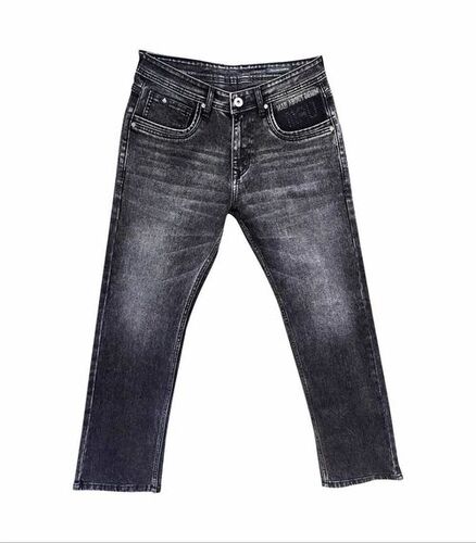 Denim Jeans - Regular Fit, Stretchable Black Wash, Zipper Fly , 5 Pocket Style for Casual Wear