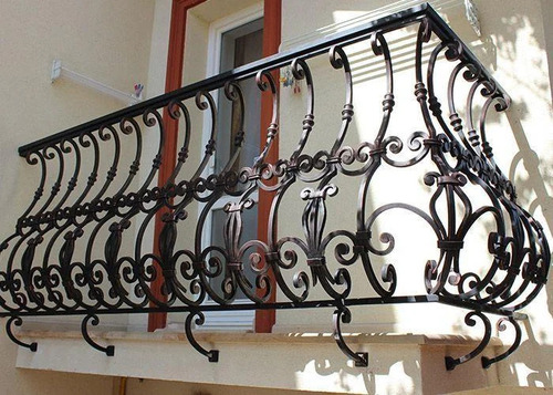 Iron Grills - Wrought Iron, Black & Silver Colors, Automatic Opening Style | Hand Made, Customized Design, Galvanized Surface Treatment, Easy Assembly, Ideal for Balconies & Stairs