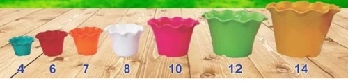 Plastic Flower Pot - Durable Plastic, Glossy Finish, Various Colors Available | Crack Resistant, Easy to Clean, Quick Delivery