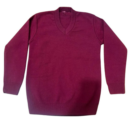 School Sweater - Woolen Fabric, Customized Size, V Neck Style | Unisex Long Sleeve, Embroidered Logo, Ideal for Ages 3 to 20