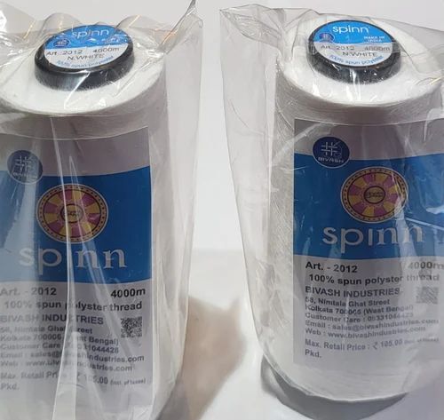 Spun Polyester Yarn - 100% Polyester 4000m Rolls Plain 12 Rolls Per Packet | Anti-Pilling Low Shrinkage Fancy Core Spun Yarn