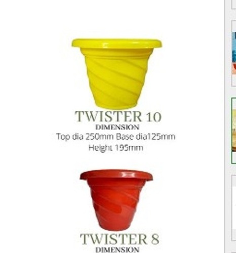Twister Plastic Planter - Crack Resistant Plastic, Lightweight Design, Glossy Finish, Various Color Options | Easy to Clean, Ideal for Planting