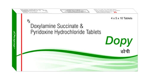 Doxylamine Succinate Pyridoxine Hydrochloride Tablets - Medicine Grade, Prescription Required | Suitable for Hospital and Clinic Use, Stored in a Cool and Dry Place