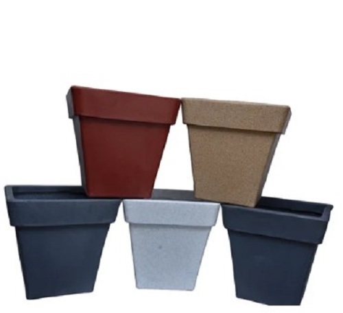 Lldpe Roto Slant Square Pot Multiple Color - Finish: Glossy