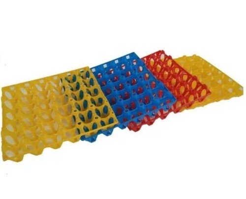 Multi Color PVC Egg Tray - Rectangular 310 x 310 x 51 mm, 30 Egg Storage Capacity | Durable Plastic Material for Poultry Farms